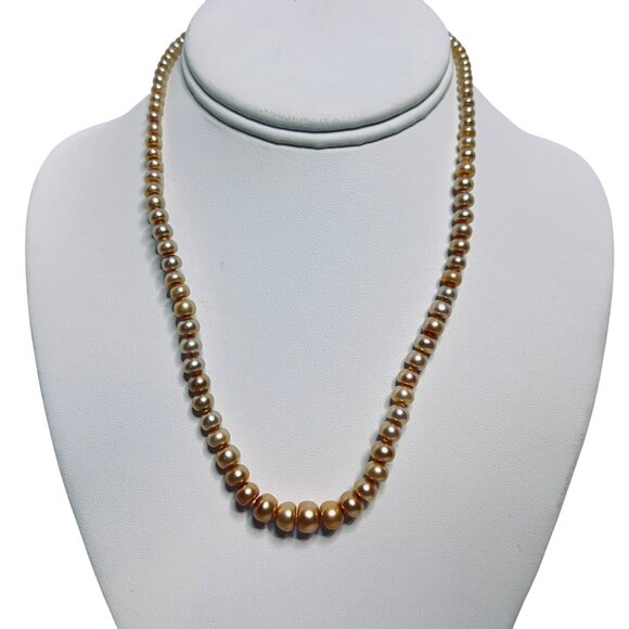 Honora Graduated Peach Freshwater Pearl Necklace (6028) - Picture 2 of 7